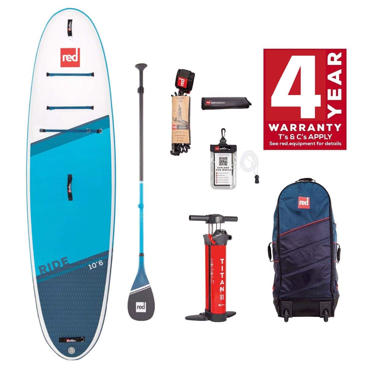 Red Paddle 10’6 Ride Inflatable Paddle Board Package