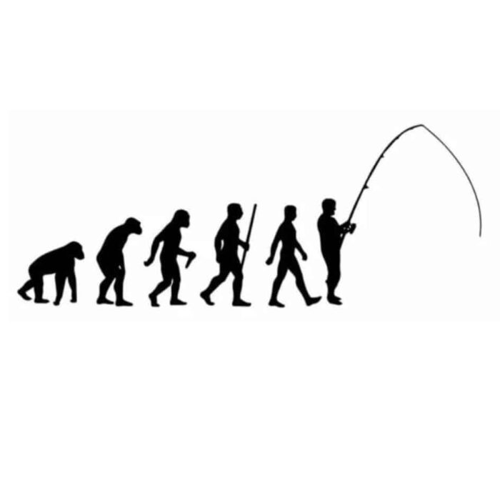 Fishing Evolution Car Sticker Black