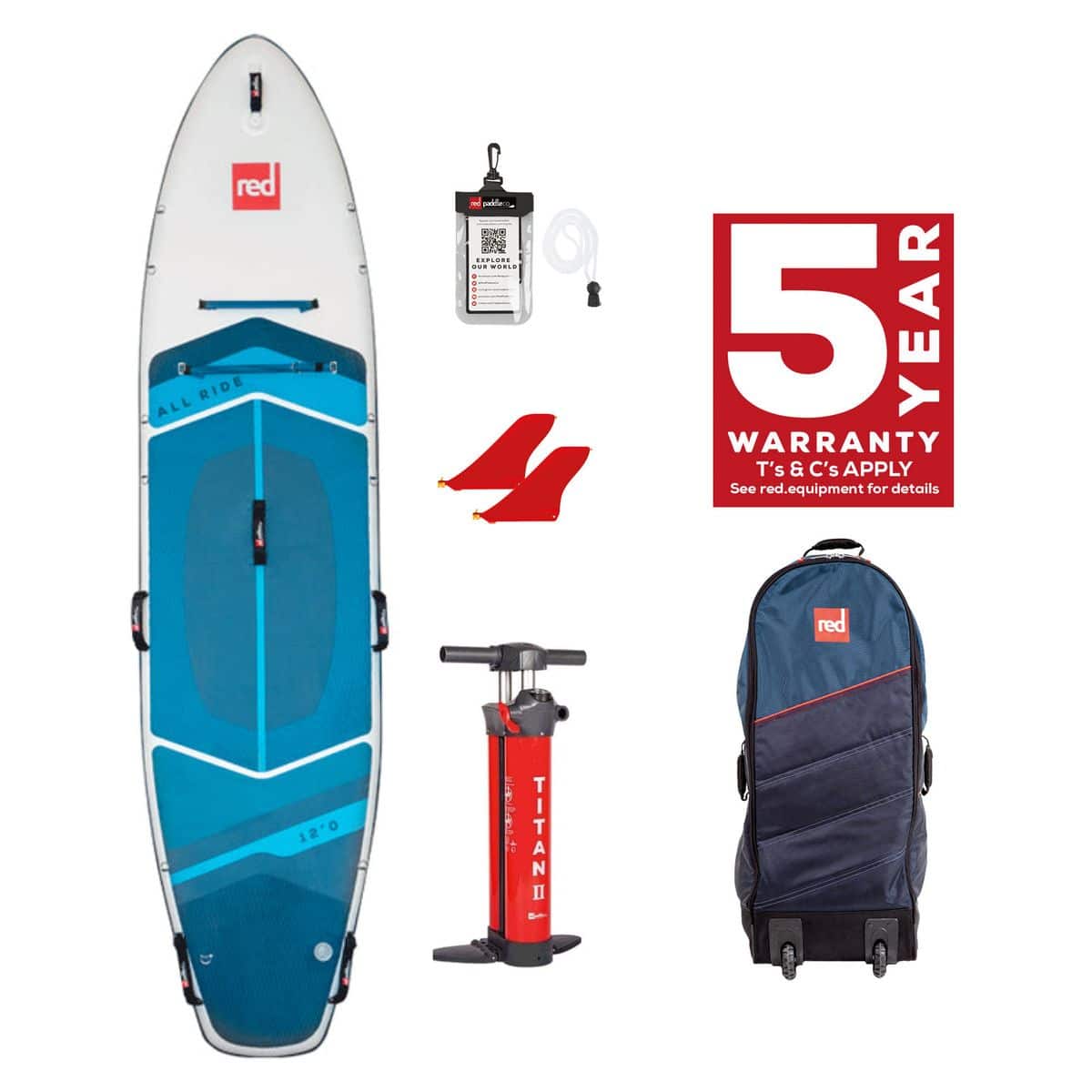 Red Paddle 12' All Ride MSL Inflatable Paddle Board Package