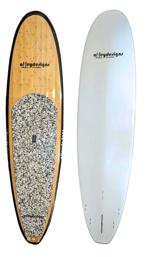 Alley Designs 10'6" x 32" Bamboo/Timber Deck Black & White SUP