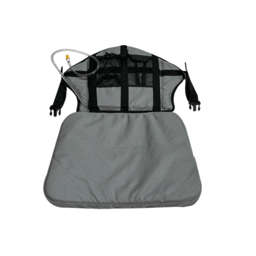 Inflatable kayak seat upgrade with padded lumbar support