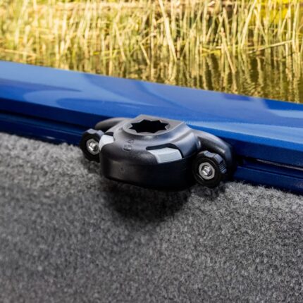 RAILBLAZA SidePort TracLoader Mount installed on kayak track system