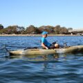 Kayak Angler using the Bixpy Pole Steering Adapter