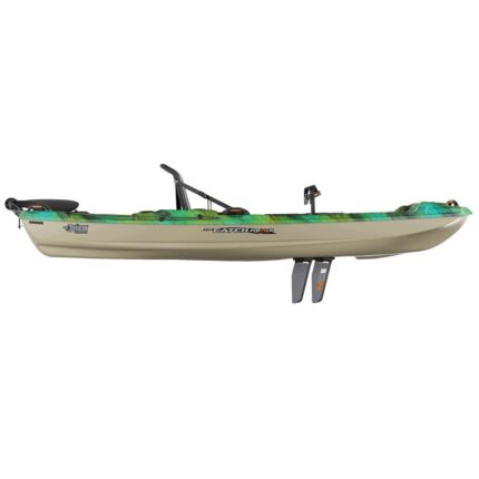 Pelican Catch 110 HDII pedal kayak side profile with HyDryve II fins deployed