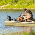 Pelican Exocrate kayak fishing crate bag in use on water