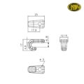Kayak & SUP single hole lashing hook dimensions and technical drawing for kayak deck rigging