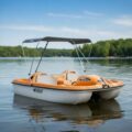 Pelican Monaco DLX Angler pedal boat side view with canopy