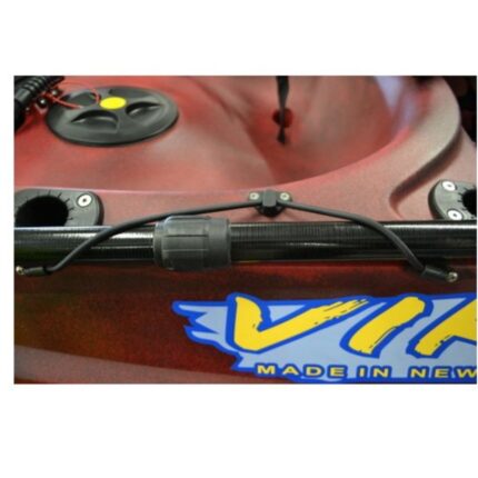 Viking Kayak Paddle Park Kit installed on a Viking kayak holding paddle bungee