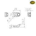 Kayak deck line guide turn up technical drawing with dimensions
