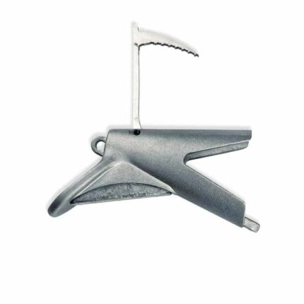 Reaper Rig Medium Bare aluminium trolling head with scythe locking mechanism engaged