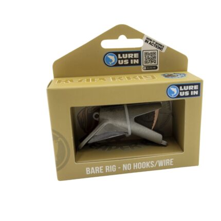 Reaper Rig Medium Bare aluminium trolling head in retail packaging box