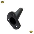 Side profile of the PaddleZone flush mount kayak rod holder showing the full tube depth of 185mm, designed for secure rod storage on fishing kayaks.