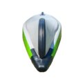 Front bow view of Odyssey Solo inflatable kayak showing drop stitch keel design for tracking