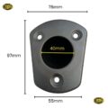 Top mounting plate of the PaddleZone flush mount rod holder showing the screw holes used for kayak deck installation.