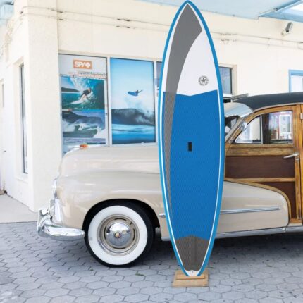Tom Carroll Outer Reef MX SUP 11 front view showing nose shape and displacement hull design